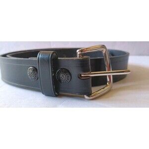 JayPee Top Grain  Leather Belt  Size 36 Black Brass Buckle Men's Bridle Cowhide